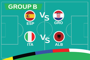 Group stage of European soccer competitions in Germany. Group B of the European football tournament.