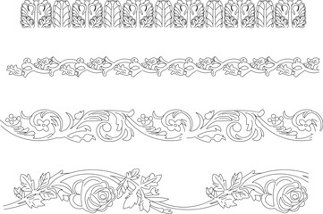 Vector sketch illustration of floral chain drawing design for decoration 