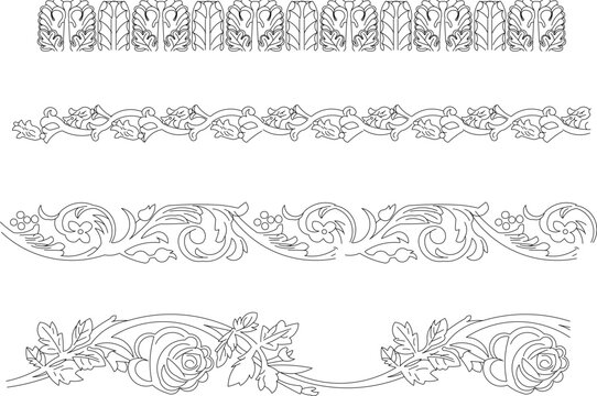 Vector sketch illustration of floral chain drawing design for decoration 