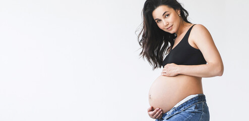 Pregnant woman posing for picture