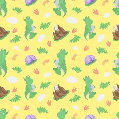 a child's pattern with a dinosaur
