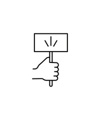 hand holding cardboard icon, vector best line icon.