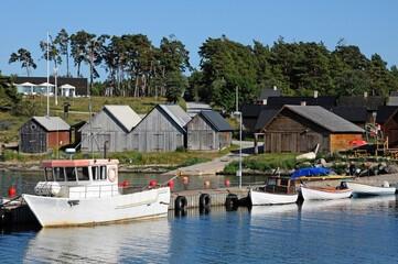 Fototapeta na wymiar Sweden, the marina of Djupvik in summer