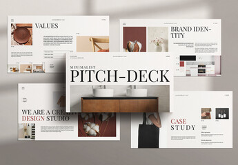 Minimalist Pitch Deck Presentation Template - obrazy, fototapety, plakaty