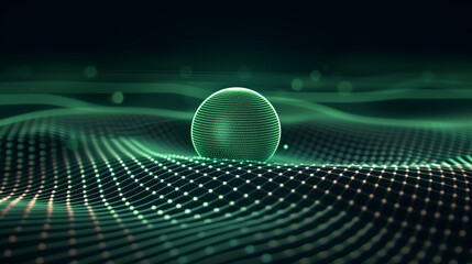 Green Abstract Digital Dot Technology Background
