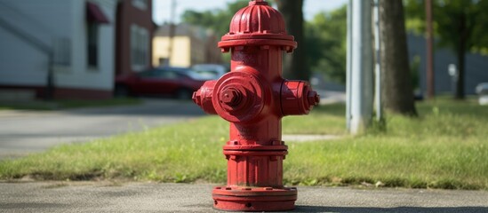 Emergency fire hydrant located in a residential public area.