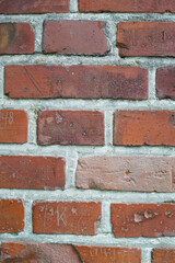 Obraz premium Brick wall, cement and stone with closeup with construction for building, house design and structure. Architecture, masonry and concrete pattern for maintenance, decor and home repairs with plaster