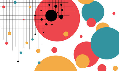 Background with circles and lines. Technological base with high-tech digital data transmission system and computer-aided electronic design