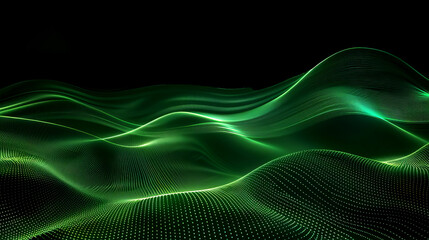 Beautiful elegant green luxury waves smooth motion lines glowing background wallpaper