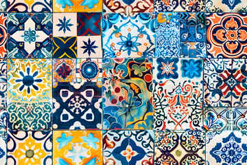 Colorfull patchwork Moroccan stile, seamless pattern