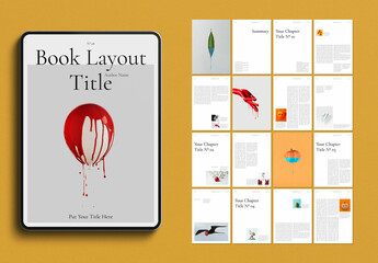 Digital Book Layout Title Design Template - obrazy, fototapety, plakaty
