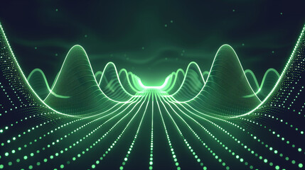 Green Abstract Digital Dot Technology Background