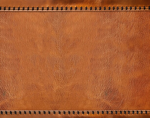 Horizontal or vertical leather background of brown colors with decorative braided edging....