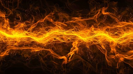 Vibrant Dynamic Flames Casting a Warm Orange Glow. Abstract Fiery Background Perfect for Energy Concepts. Aesthetic and Intense Heat Representation. AI