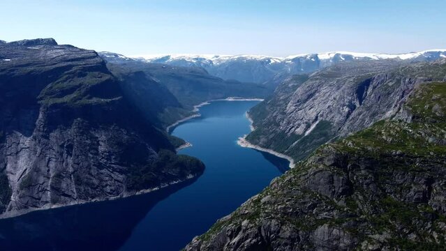 Norwegian mountains, view from the Trolltunga