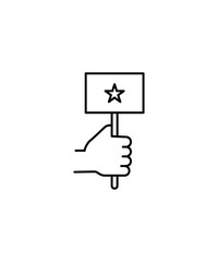 hand holding star icon, vector best line icon.