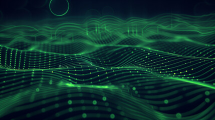 Obraz premium Green Abstract Digital Dot Technology Background