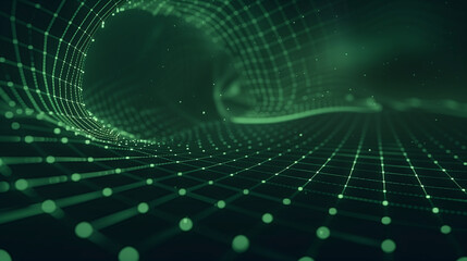 Green Abstract Digital Dot Technology Background