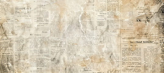 Newspaper paper grunge aged newsprint pattern background