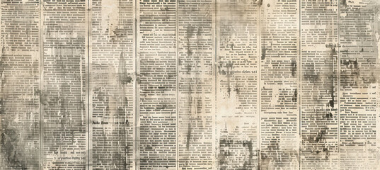 Newspaper paper grunge aged newsprint pattern background