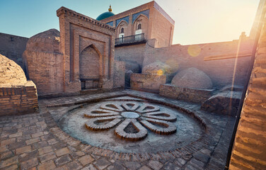 Old Architecture  of inner yard at madrasah in Khiva - 780498559