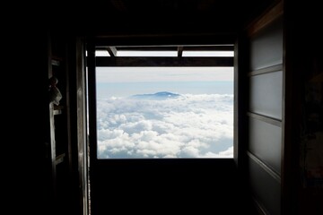 窓からみた雲海