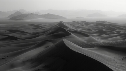 Dunes that shift to uncover solutions to desertification, revealing ancient methods of land preserva - obrazy, fototapety, plakaty