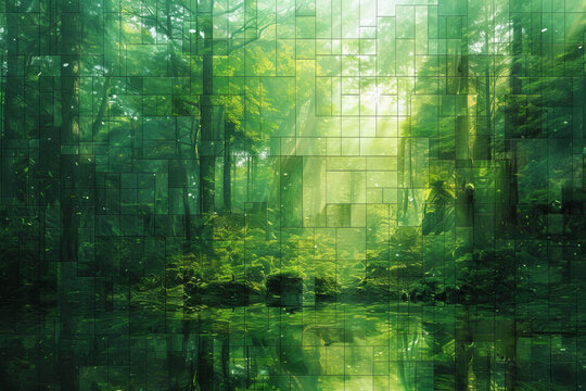 A digital forest where each pixel represents a real tree planted, blending virtual and actual refore