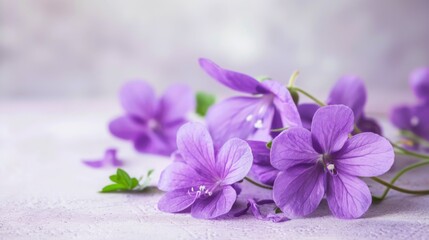 Delicate purple flowers with vibrant petals blossom in nature