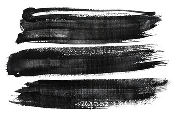 Fototapeta premium black watercolor hand painted brush strokes isolated on white or transparent png