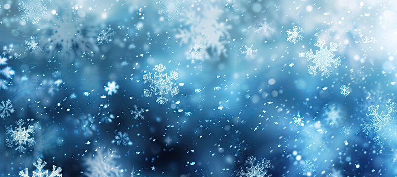 Snowy winter snowflakes falling background
