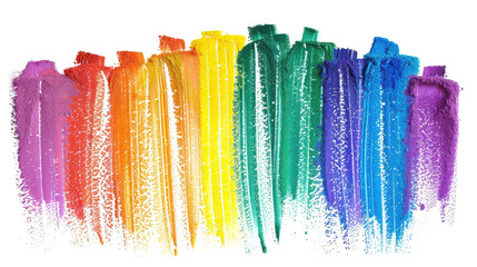 rainbow colored drawn colorful scribble wax pastel isolated on white or transparent png - obrazy, fototapety, plakaty