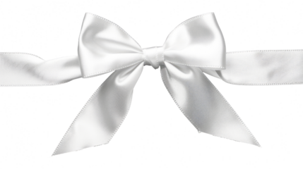 white christmas decoration ribbon bow isolated on white or transparent png