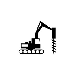 Truck Drilling flat vector icon. Simple solid symbol isolated on white background