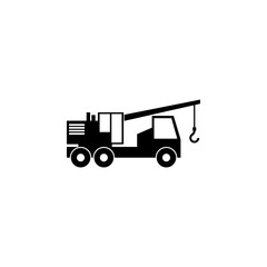 Crane Truck flat vector icon. Simple solid symbol isolated on white background