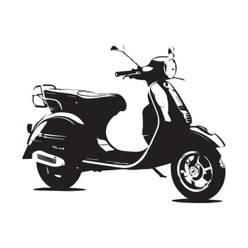 Vespa motorbike logo vector icon silhouette design image