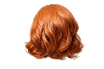 Fototapeta premium Stylish hair wig with trendy design isolated on background, front view, fashionable hairstyle concept.