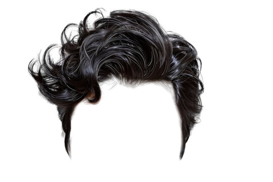 Stylish hair wig with trendy design isolated on background, front view, fashionable hairstyle concept.