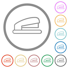 Office stapler outline flat icons with outlines