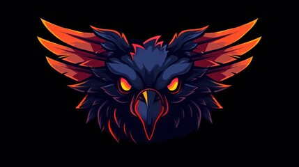 darkness with a harpy-themed monster head, featuring a sinister color scheme for a gothic fantasy - obrazy, fototapety, plakaty