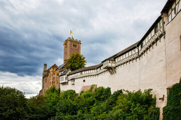 Fototapeta na wymiar Aerial view of Wartburg Castle. UNESCO world heritage in Thuringia, Germany