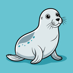 Seal Line Art Vector Animals