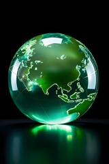 Greenish-Gray Globe Symbolizing Sustainable Future and Financial Management for Earth Day