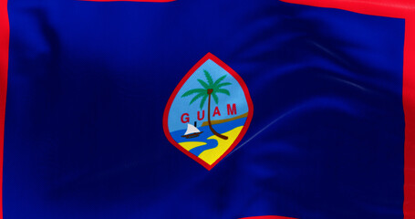 Close-up of Guam national flag waving in the wind - 780508901