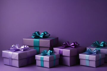 Purple gift boxes