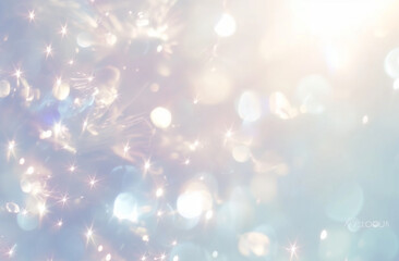 The sparkling bokeh effect suggests a festive occasion, possibly a party or holiday event, where such twinkling lights might adorn the surroundings. - obrazy, fototapety, plakaty