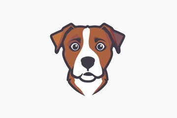 Naklejka premium dog logo on a white background with the dog's face