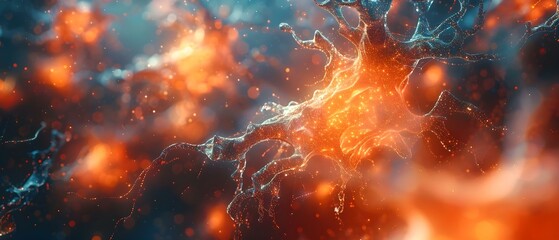 Exploring the intricate network of nerve cells in the human brain. Concept Neurobiology, Nervous System, Brain Function, Neural Networks, Neuroscience - obrazy, fototapety, plakaty