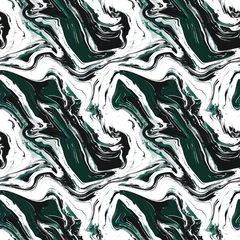Fotobehang Marble pattern, white, black, gray, dark green, fabric pattern, seamless, textile, background, fashion, vintage summer design Very cool, strength and leadership. © Nawn