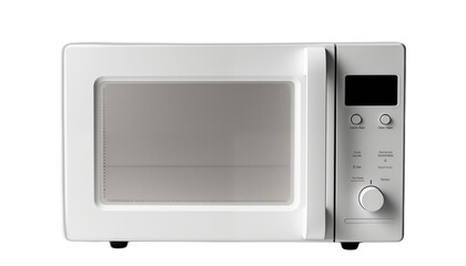 Modern and sleek white microwave oven isolated on a white background 3D rendering